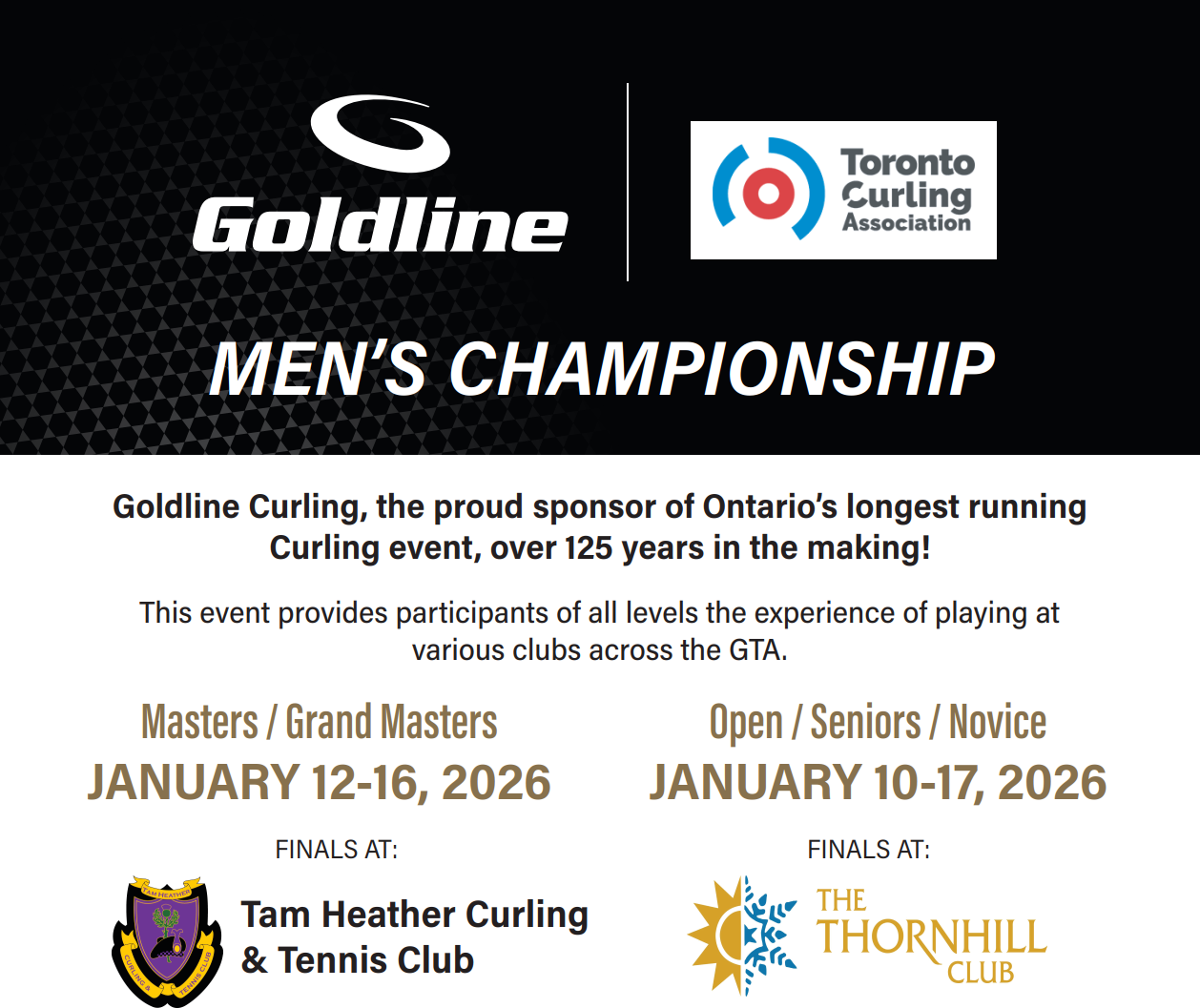 Welcome to the TCA Goldline Men’s Championship